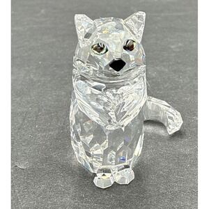 Vtg 2006 Swarovski Sitting Cat Crystal Kitten. Retired Stamped Swan No Box
